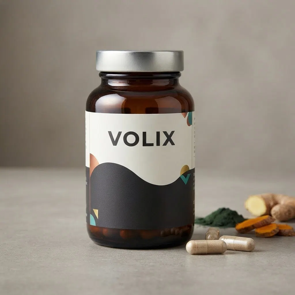 Volix witte apotheekflacon met ingrediënten